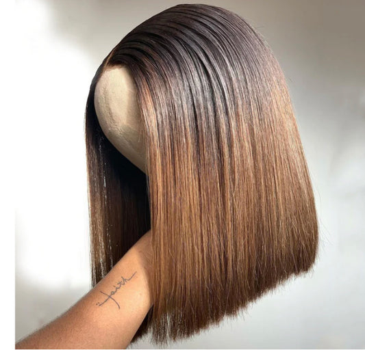 Ombré Color 180% Density Glueless Bob Wig