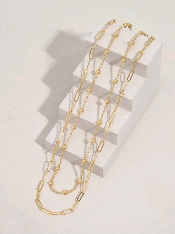 Paperclip layered necklace