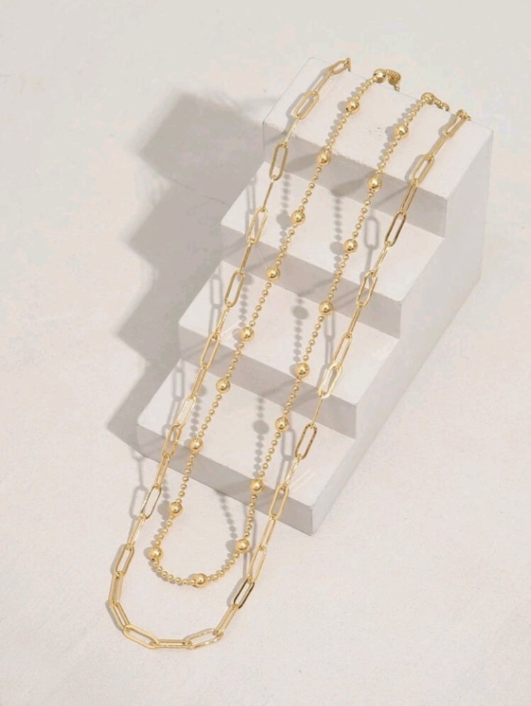 Paperclip layered necklace