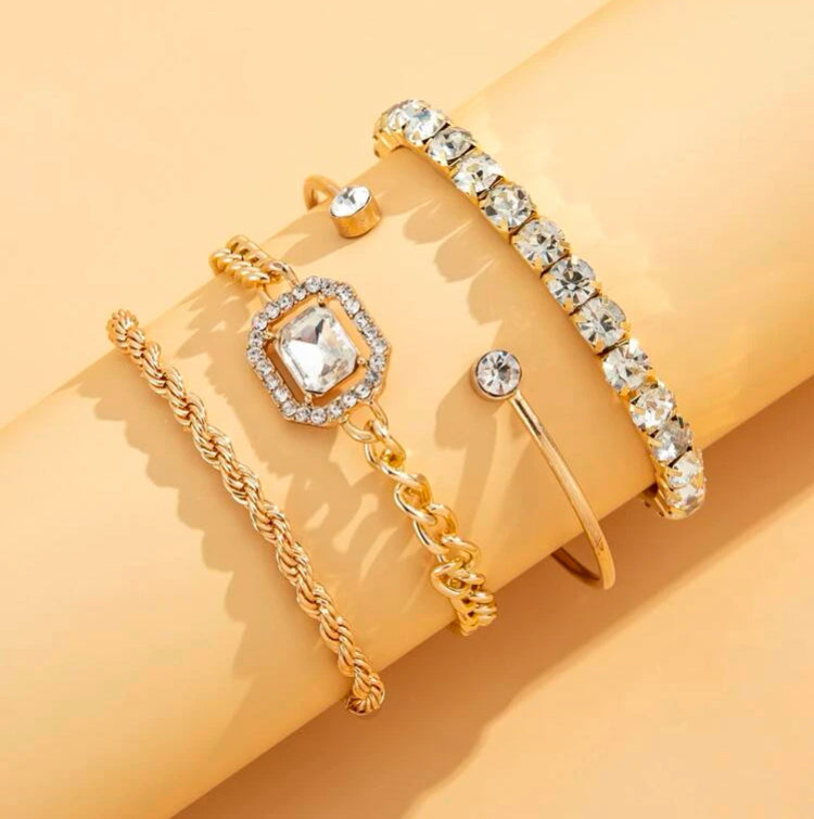 4 piece glitz & glam bracelets